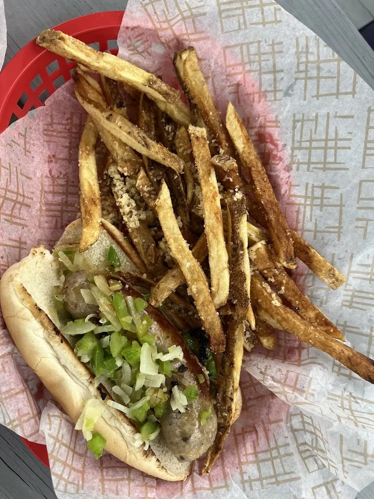 Bratwurst and French Fries